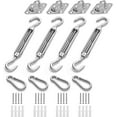 thumbnail interactive-video image 1 of Sun Shade Hardware Kit For Rectangle And Square Sun Shade Sails Installation 5 Inch Heavy Duty Anti Rust Sail Shade Hardware Kit 50 Ft Cable Wire Ropes D 1 of 1