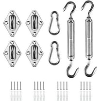 Awning Attachment Set, Heavy Duty Sun Shade Sail Stainless Steel Hardware Kit for Garden Triangle and Square, Rectangle, Sun Shade Sail Fixing Accessories B
