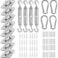 thumbnail image 1 of Awning Attachment Set, M5 Heavy Duty Sun Shade Sail Stainless Steel Hardware Kit for Rectangular/Triangles and Square, Suitable for Garden/Outdoor/Patio Lawn Sunshade Hooks (48pcs) D, 1 of 5