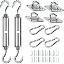 Awning Attachment Set, M5 Heavy Duty Sun Shade Sail Stainless Steel Hardware Kit for Rectangular/Triangles and Square, Suitable for Garden/Outdoor/Patio Lawn Sunshade Hooks
