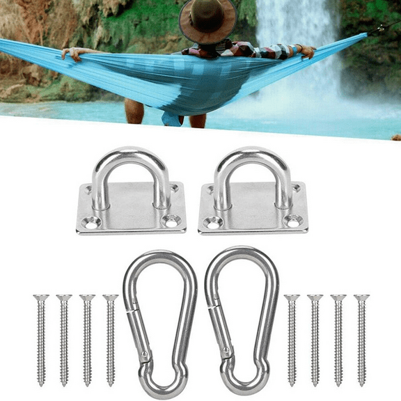 Awning Attachment Set, Sun Shade Sail Stainless Steel Hardware Kit for Garden Triangle and Square, Rectangle, Sun Shade Sail Fixing Accessories,35x30mm