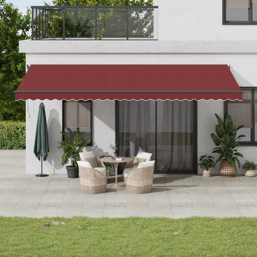 Awning Automatic Wine Red 600x300 cm