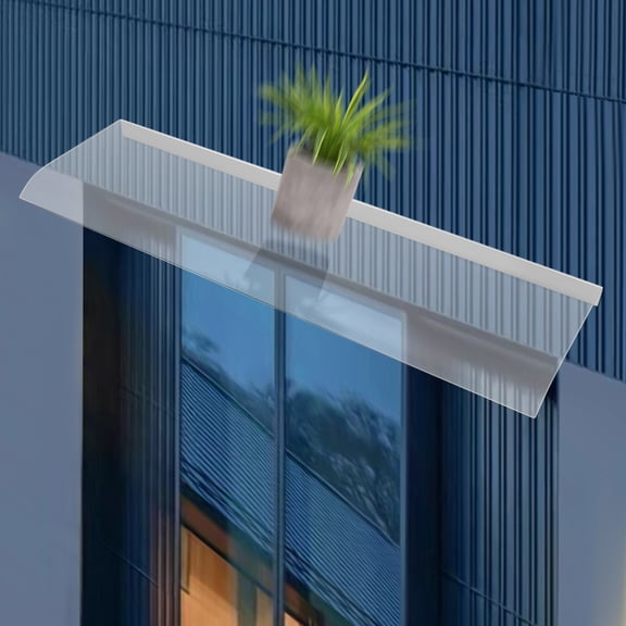 Awning Canopy UV Rain Snow Protection for Front Door/Porch Patio Roof, Rain Shelter Thicken Clear Cover Maintenance-Free Awning Polycarbonate Sheet No Brackets