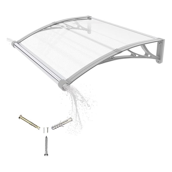 Awning for Door Entrance,40x40 Inches Awnings for Doors with Separate Drainage,Front Door Awning Exterior,Polycarbonate UV, Rain, and Snow Protection for Porch,Patio,Window,Deck