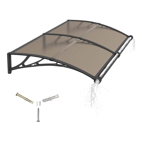 Awning for Door Entrance 40x80 Inches,Awnings for Doors with Separate Drainage,Front Door Awning Exterior,Polycarbonate UV, Rain, and Snow Protection for Porch,Patio,Window,Deck