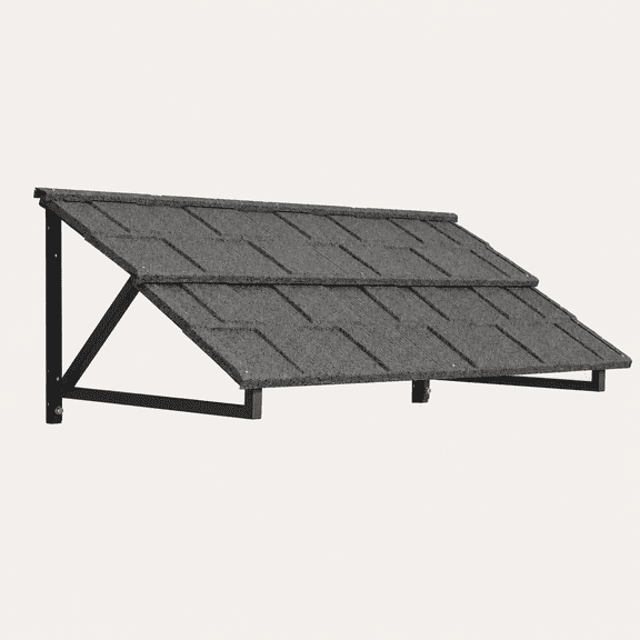 Awning for Door Entrance,awnings for Outside, Door awnings Exterior,Sleek Minimalist Design Triangle Steel Frame with Tile Shaped Metal Awning for Windows, Porches and Balconies (Black)
