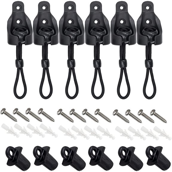 Awning Replacement Accessories, bungee jump set and cover ends 3 sets, suitable for external roll-up blinds and no-rope roll-up blinds (black)