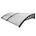 thumbnail image 1 of Awnings and Canopies, SEGMART Polycarbonate Door Awnings, Durable Window Awnings for Rain, 78.7"x37.8" Door Canopy Awning Rain Shelter with Black Bracket, Outdoor Awnings for Patio Door Porch,LLL4489, 1 of 10
