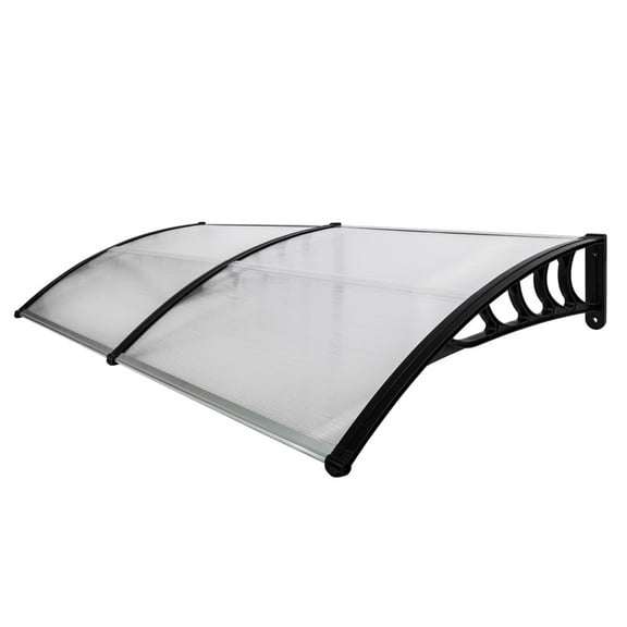 Awnings and Canopies, SEGMART Polycarbonate Door Awnings, Durable Window Awnings for Rain, 78.7"x37.8" Door Canopy Awning Rain Shelter with Black Bracket, Outdoor Awnings for Patio Door Porch,LLL4489