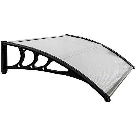 Awnings for Doors Windows 40"x32", Polycarbonate Door Window Awnings Exterior, Entry Door Front Door Overhang Awning Canopy for Rain Shutter, Snow and UV Protection, Hollow Sheet (Clear Board)