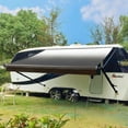 thumbnail image 1 of Awnlux Black Manual Modular Retractable RV Awning Full Set Assemblies for RV, 5th Wheel, Travel Trailers, Toy Haulers, and Motorhome - RV Trailer Awning for Home or Camper - 14x8 Ft - Black Fade, 1 of 5