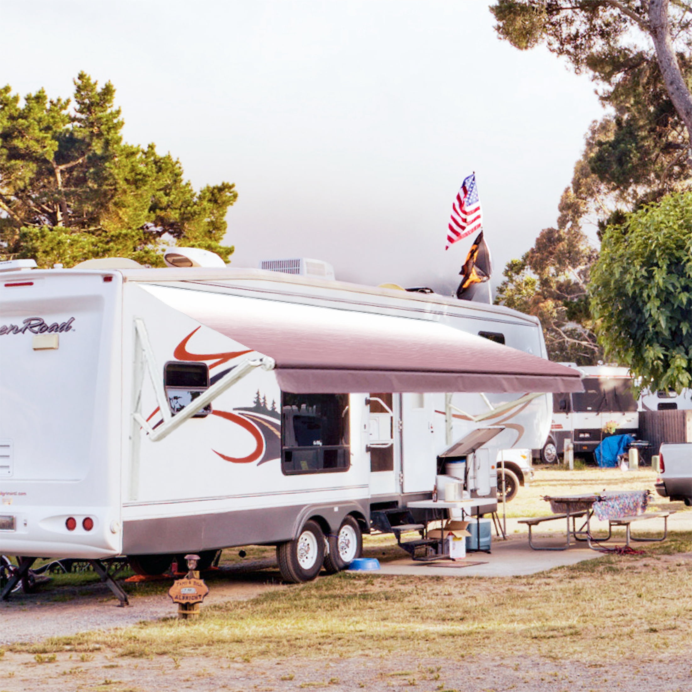Awnlux White Motorized Modular Retractable RV Awning Full Set ... - Modular Retractable Lacing Bow For Travel