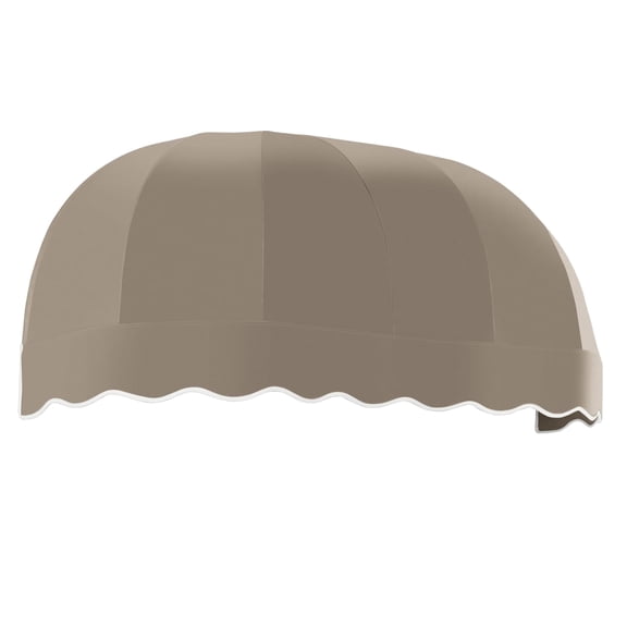 Awntech 10.38 Ft Chicago Elongated Dome Fixed Awning Canopy (124.5in x 32.25in x 26.25in), Taupe
