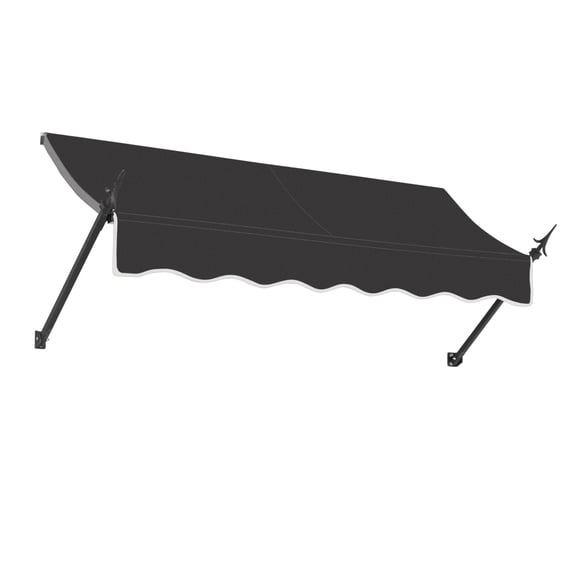 Awntech 10.38 Ft New Orleans Fixed Awning Canopy with Spear Arms (124.5in x 24in x 16in), Black