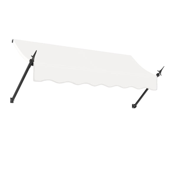 Awntech 10.38 Ft New Orleans Fixed Awning Canopy with Spear Arms (124.5in x 24in x 16in), White