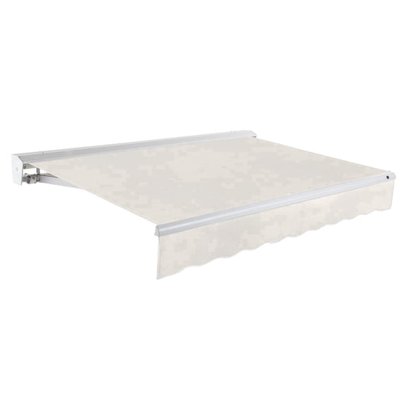 Awntech 10 Ft Destin Manual Heavy Duty Patio Retractable Awning with Protective Hood (120in x 10.38in x 96in), Oatmeal Tweed