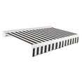 thumbnail image 1 of Awntech 10 Ft Key West Manual Heavy Duty Patio Retractable Awning with Cassette (120in x 9.38in x 96in), Black/White Stripe, 1 of 7