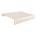 thumbnail image 1 of Awntech 10' x 8' Full Cassette Manual Patio Retractable Awning, Linen/White Stripe, 1 of 7