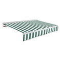thumbnail image 1 of Awntech 12' x 10' Destin Right Motorized Patio Retractable Awning, Forest/White Stripe, 1 of 7