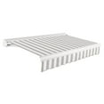 thumbnail image 1 of Awntech 16' x 10' Full Cassette Manual Patio Retractable Awning, Gray/White Stripe, 1 of 7