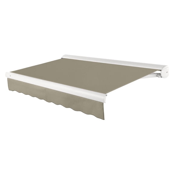Awntech 18 Ft Key West Left Motorized Heavy Duty Patio Retractable Awning with Cassette (216in x 9.38in x 120in), Burlap Sack