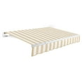 thumbnail image 1 of Awntech 18' x 10' Maui Manual Patio Retractable Awning, Linen/White Stripe, 1 of 7