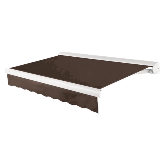 Awntech 24 Ft Key West Left Motorized Heavy Duty Patio Retractable Awning with Cassette (288in x 9.38in x 120in), Brown