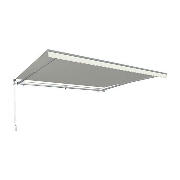Awntech 24 ft. Destin with Hood Manual Retractable Awning, Oatmeal Spec - 120 in.