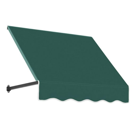 Awntech 3.375 ft Dallas Retro Fixed Awning Acrylic Fabric, Forest