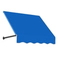 thumbnail image 1 of Awntech 3.38 Ft Dallas Retro Straight Slope Fixed Awning with Anodized Arms (40.5in x 18in x 24in), Bright Blue, 1 of 5