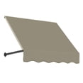 thumbnail image 1 of Awntech 3.38 Ft Dallas Retro Straight Slope Fixed Awning with Anodized Arms (40.5in x 18in x 36in), Burlap Sack, 1 of 5