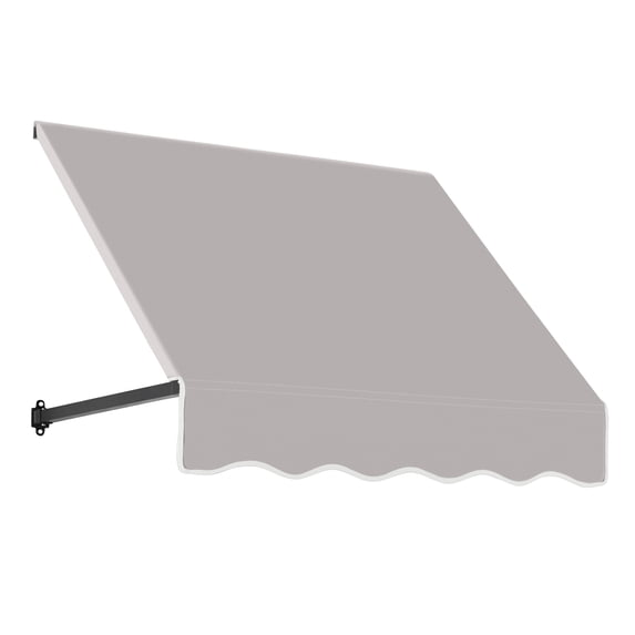 Awntech 3.38 Ft Dallas Retro Straight Slope Fixed Awning with Anodized Arms (40.5in x 24in x 36in), Gray