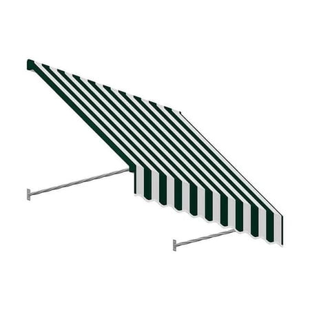 Awntech 3.38 ft. Santa Fe Twisted Rope Arm Window & Entry Awning, Forest Green & White - 44 x 24 in.