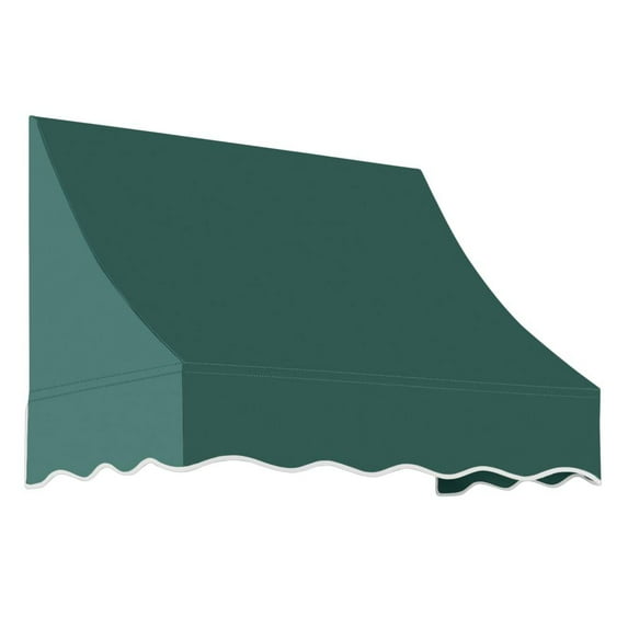 Awntech 4.375 ft Nantucket Fixed Awning Acrylic Fabric, Forest