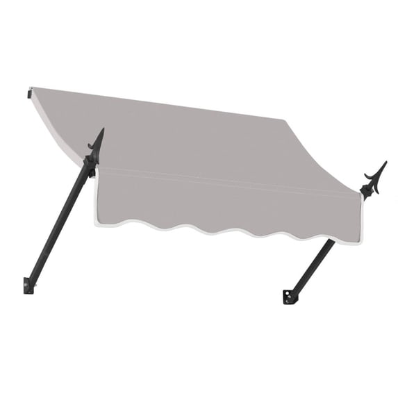 Awntech 4.375 ft New Orleans Fixed Awning Acrylic Fabric, Gray