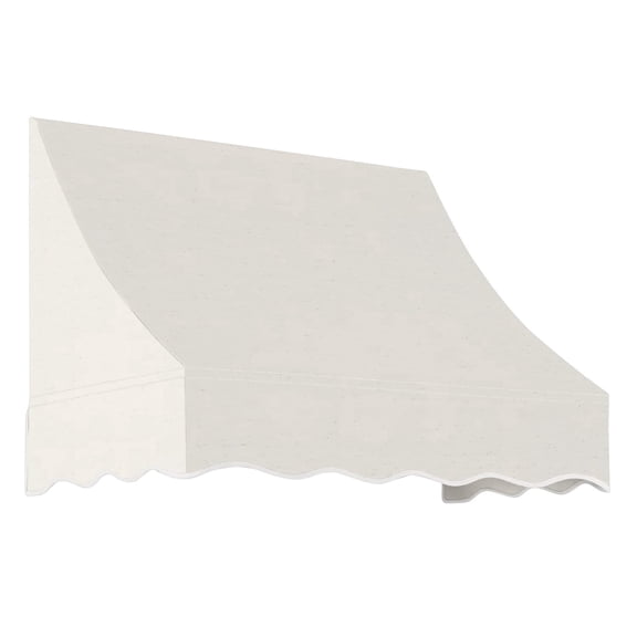 Awntech 4.38 Ft Nantucket Curved Slope Fixed Awning Canopy (52.5in x 31in x 24in), Oatmeal Tweed
