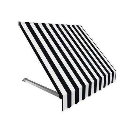 Awntech 4.38 ft. Dallas Retro Window & Entry Awning, Black & White - 24 x 36 in.