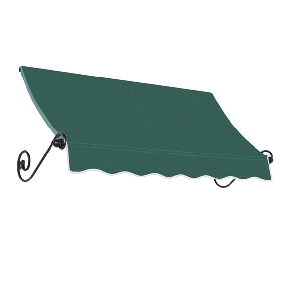 Awntech 5.375 ft Charleston Fixed Awning Acrylic Fabric, Forest