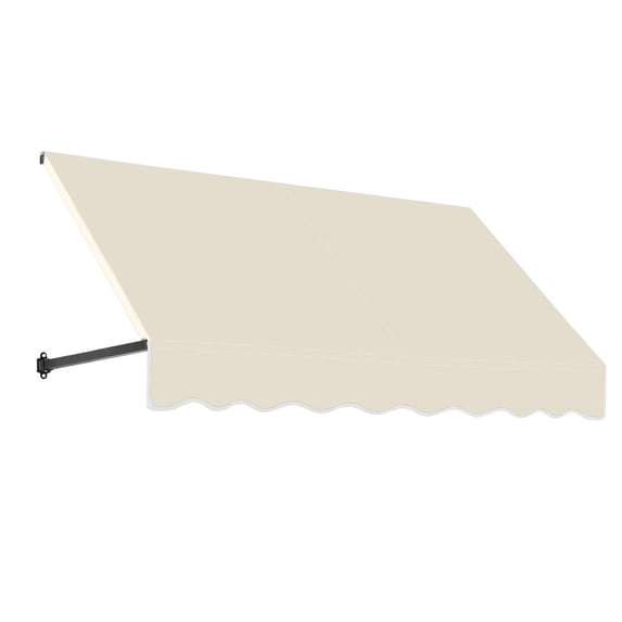 Awntech 5.375 ft Dallas Retro Fixed Awning Acrylic Fabric, Linen