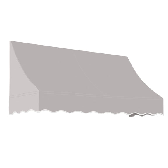 Awntech 5.38 Ft Nantucket Curved Slope Fixed Awning Canopy (64.5in x 31in x 24in), Gray