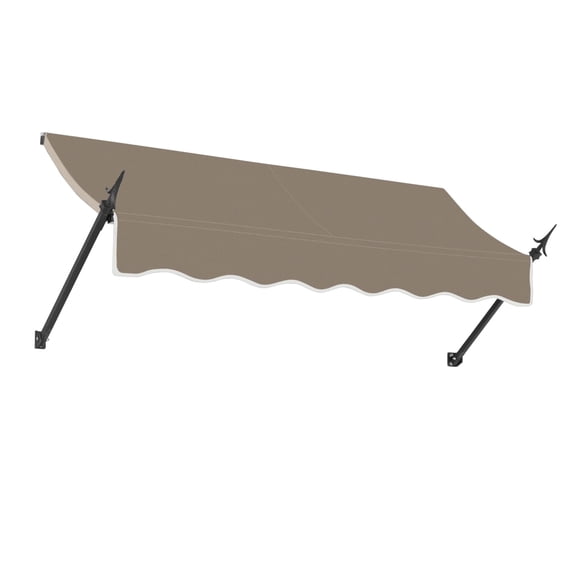 Awntech 6.38 Ft New Orleans Fixed Awning Canopy with Spear Arms (76.5in x 24in x 16in), Taupe