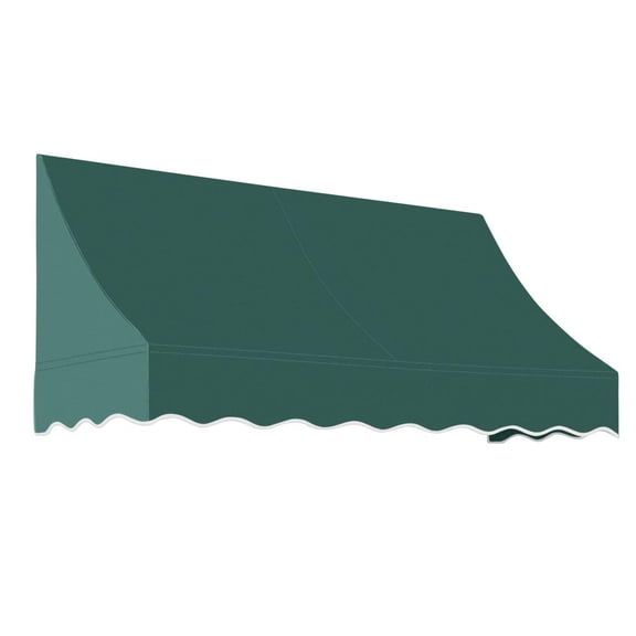 Awntech 7.375 ft Nantucket Fixed Awning Acrylic Fabric, Forest