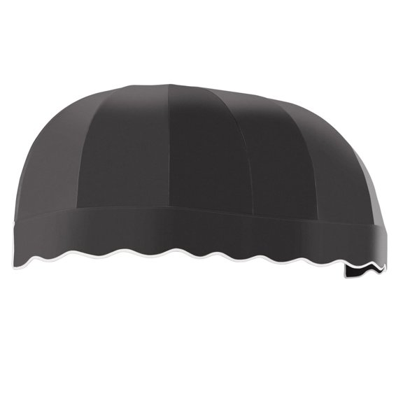 Awntech 7.38 Ft Chicago Elongated Dome Fixed Awning Canopy (88.5in x 32.25in x 26.25in), Black
