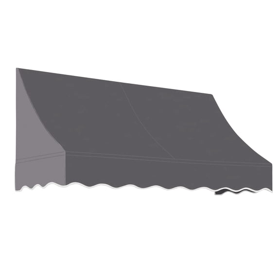Awntech 7.38 Ft Nantucket Curved Slope Fixed Awning Canopy (88.5in x 31in x 24in), Gunmetal