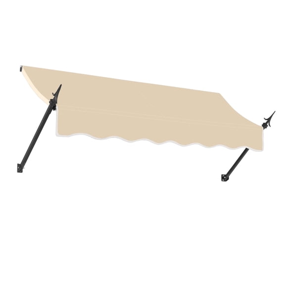 Awntech 7.38 Ft New Orleans Fixed Awning Canopy with Spear Arms (88.5in x 24in x 16in), Tan