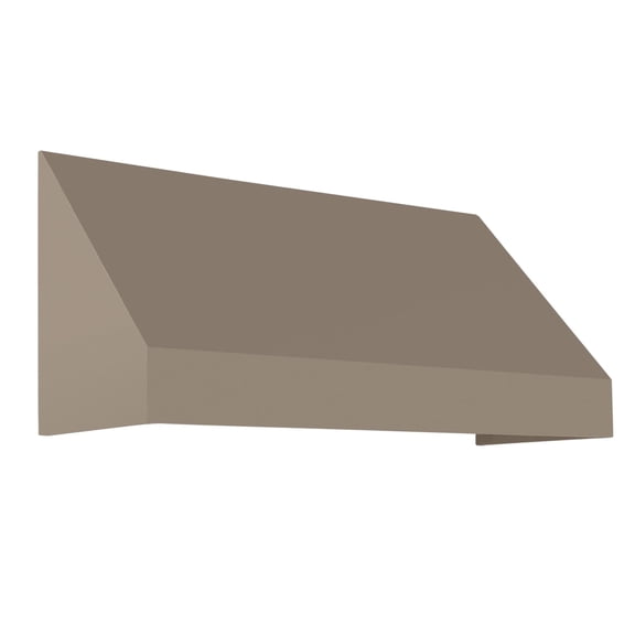 Awntech 7.38 Ft New Yorker Fixed Awning Canopy with Rigid Valance (88.5in x 31in x 24in), Taupe