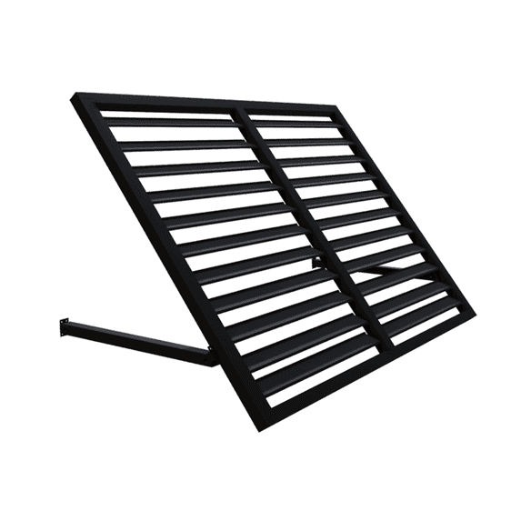 Awntech 7.67 Ft Bahama Shutter Fixed Awning Canopy (92in x 24in x 24in), Black