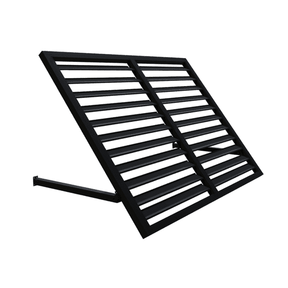 Awntech 7.67 Ft Bahama Shutter Fixed Awning Canopy (92in x 24in x 36in), Black
