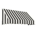thumbnail image 1 of Awntech 6.38 Ft San Francisco Closed-Sided Fixed Awning Canopy (76.5in x 31in x 24in), Black/White Stripe, 1 of 3