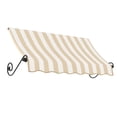 thumbnail image 1 of Awntech 8.38 Ft Charleston Sloped Fixed Awning with Scrolled Iron Arms (100.5in x 36in x 24in), Linen/White Stripe, 1 of 3